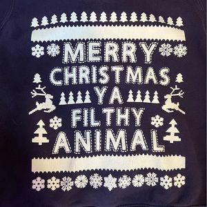 Merry Christmas ya filthy animal purple crewneck sweater